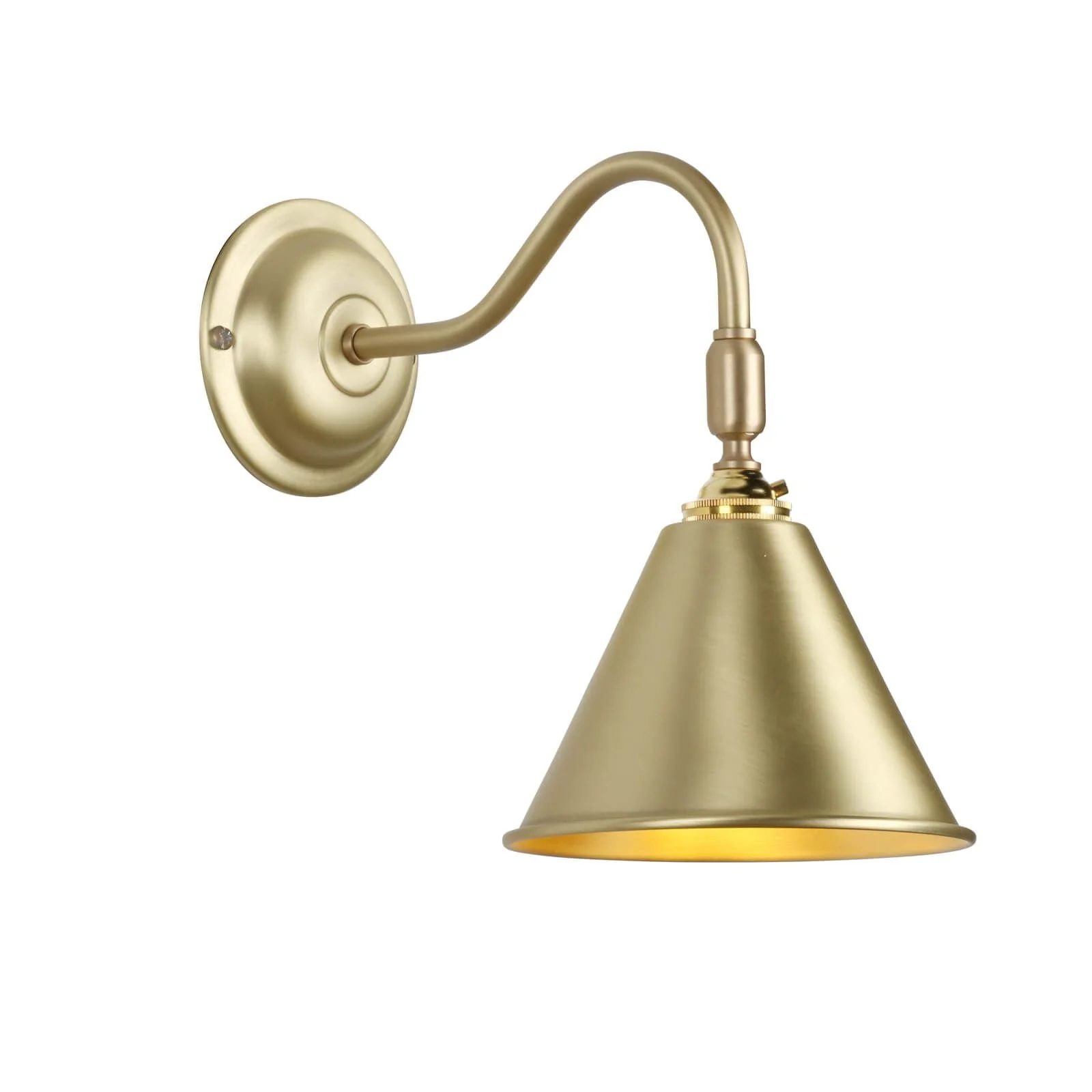 London single wall light with adjustable knuckle in butter brass/Polished Chrome/Antique Brass