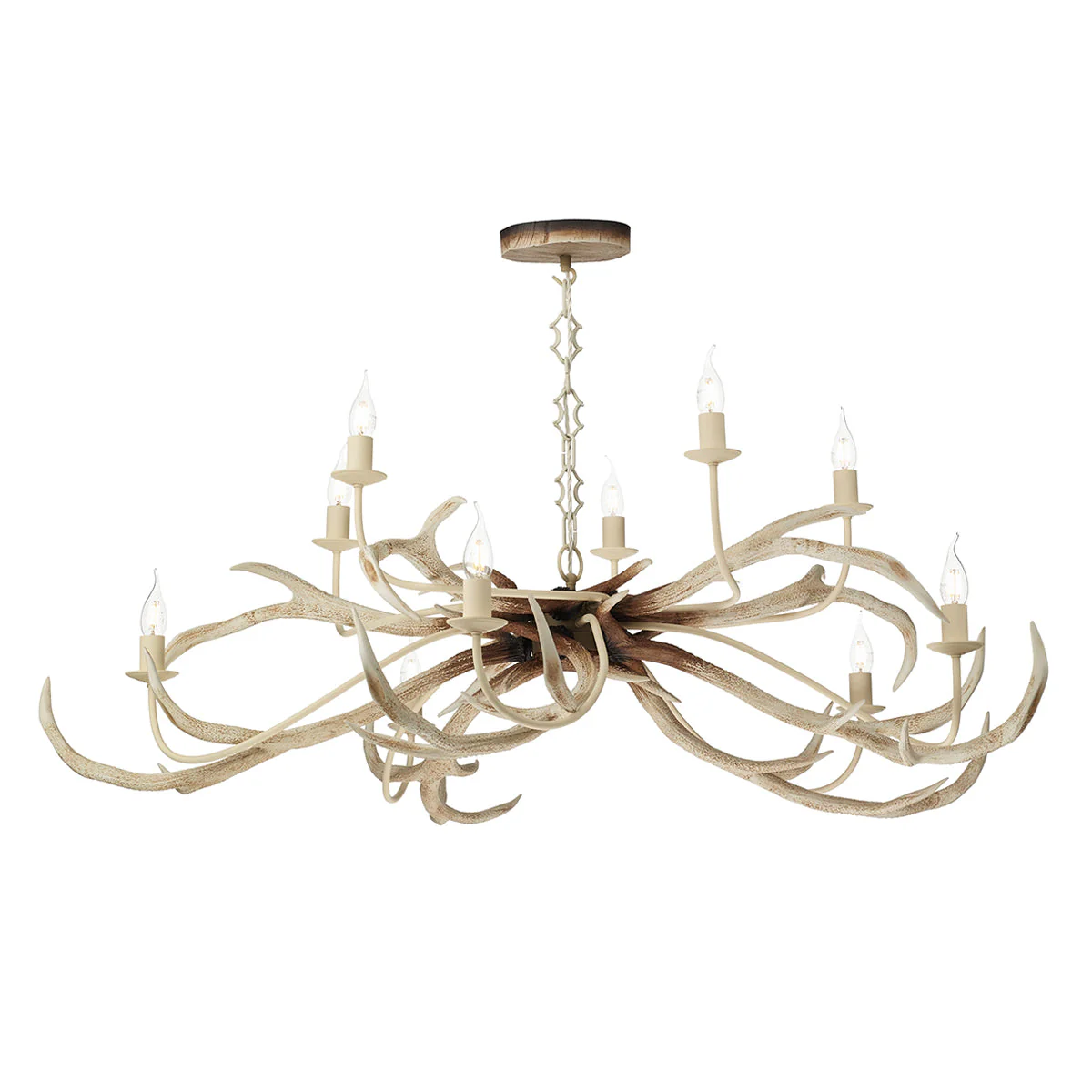 Stag 10 Light Multi-Arm Pendant Bleached/Rustic