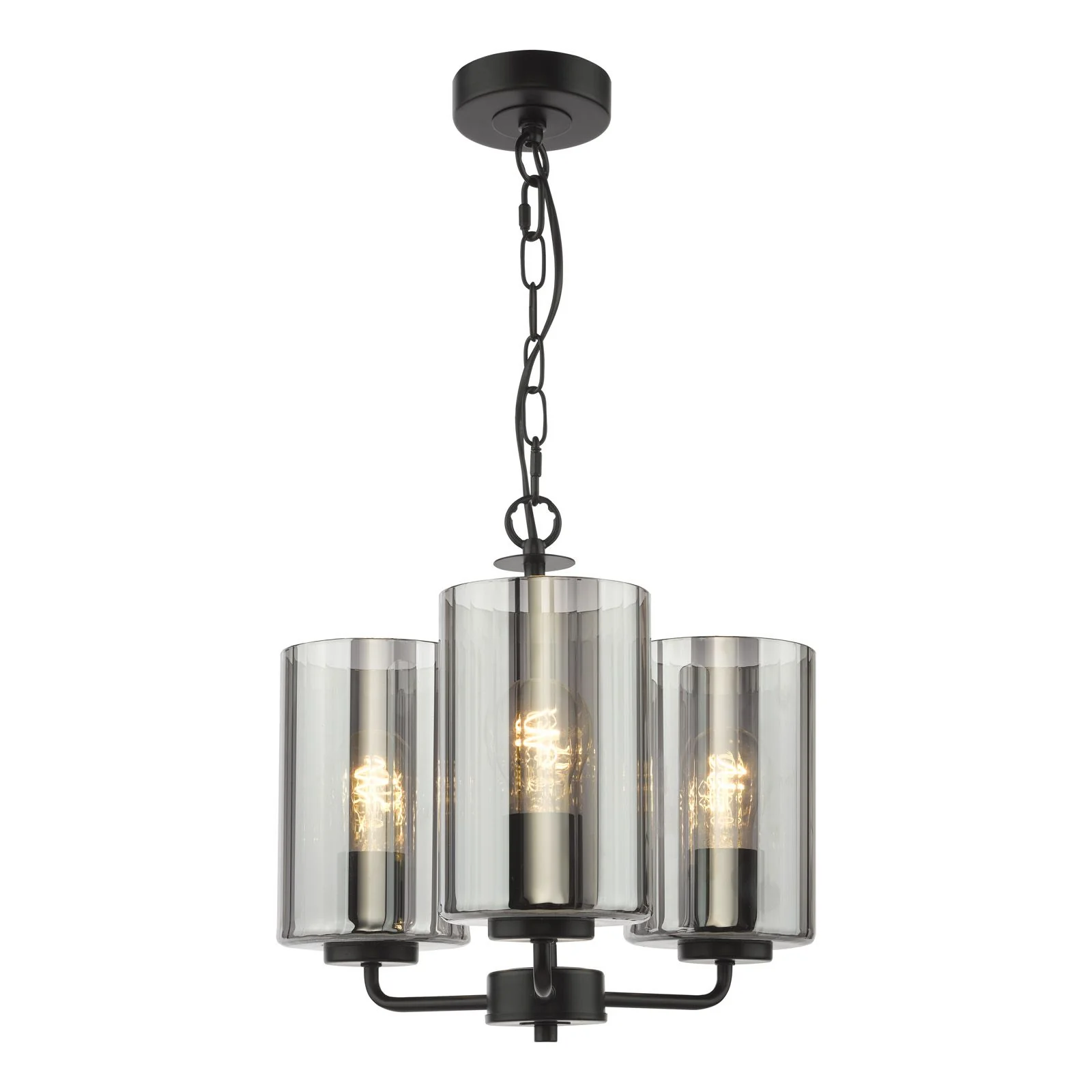 Daylin 3Lt/ 5Lt  Ceiling Light - Satin Black / Satin Gold w Ribbed Glass Finishes