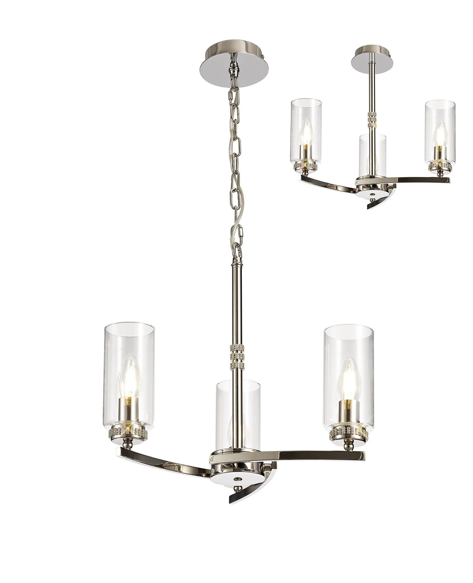 Deck Centre/Semi Flush Light, 3/5/6/7Lt - Antique Brass/Polished Nickel/Polished Gold Finish