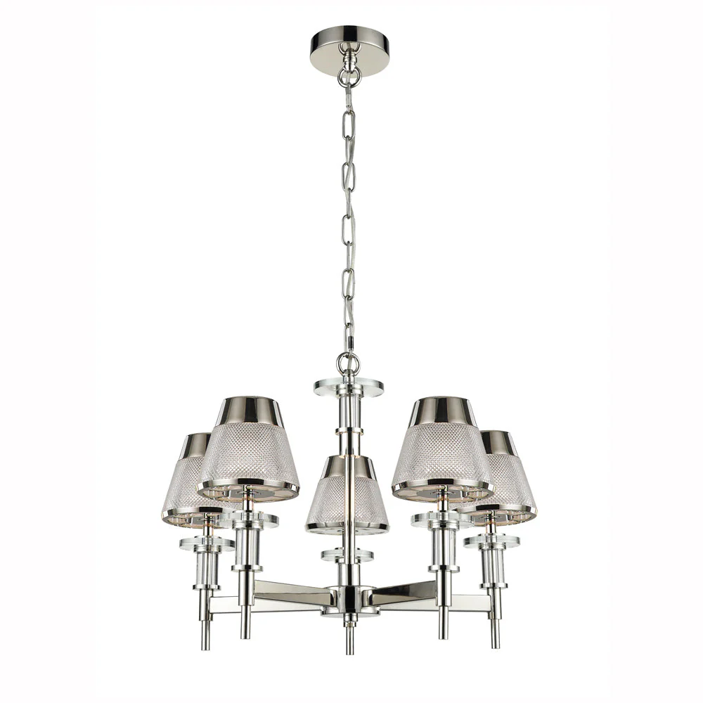Dexter 5Lt Chandelier Ceiling Light - Chrome Finish