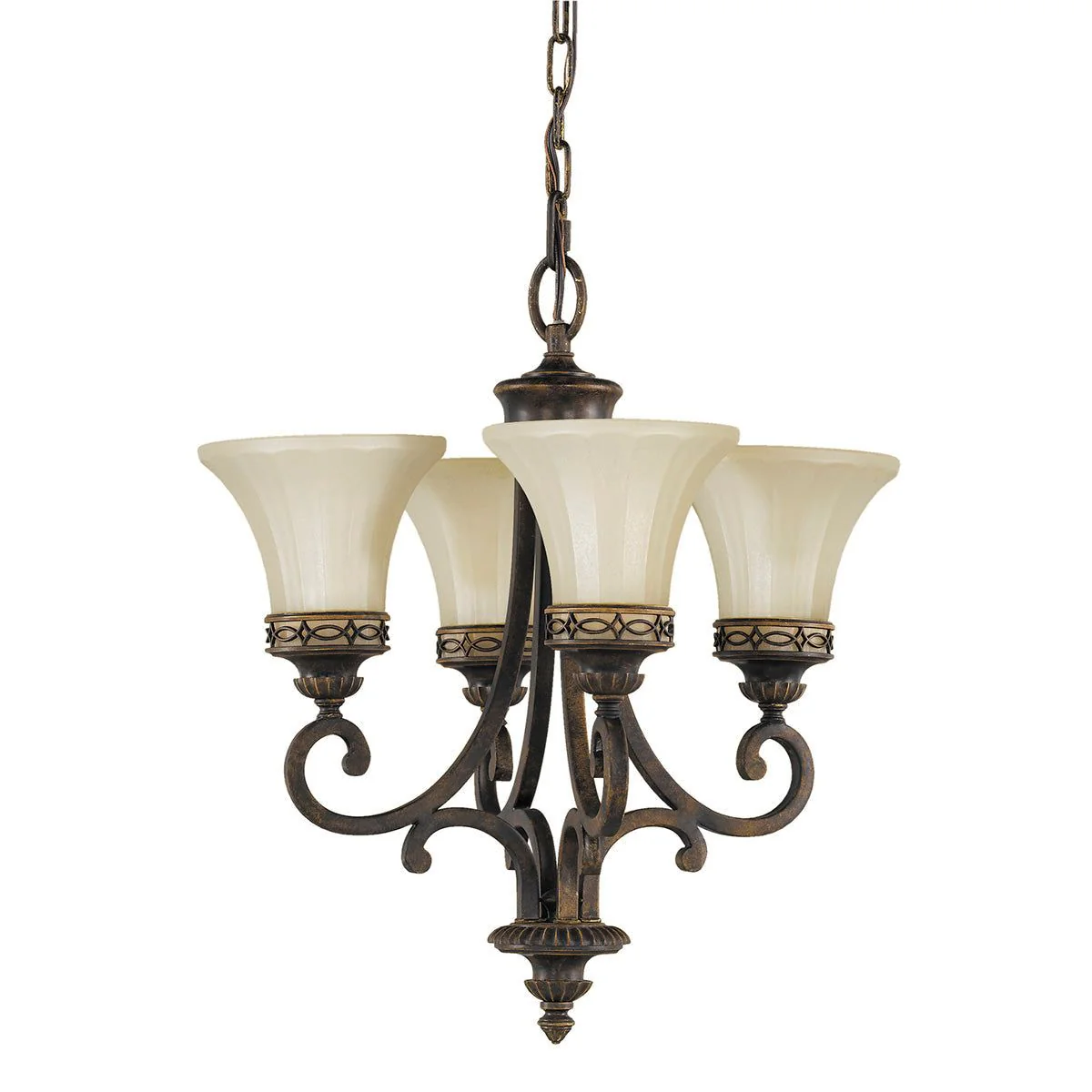 Drawing Room 4/5 Lt Centre Ceiling Light - Walnut Finish