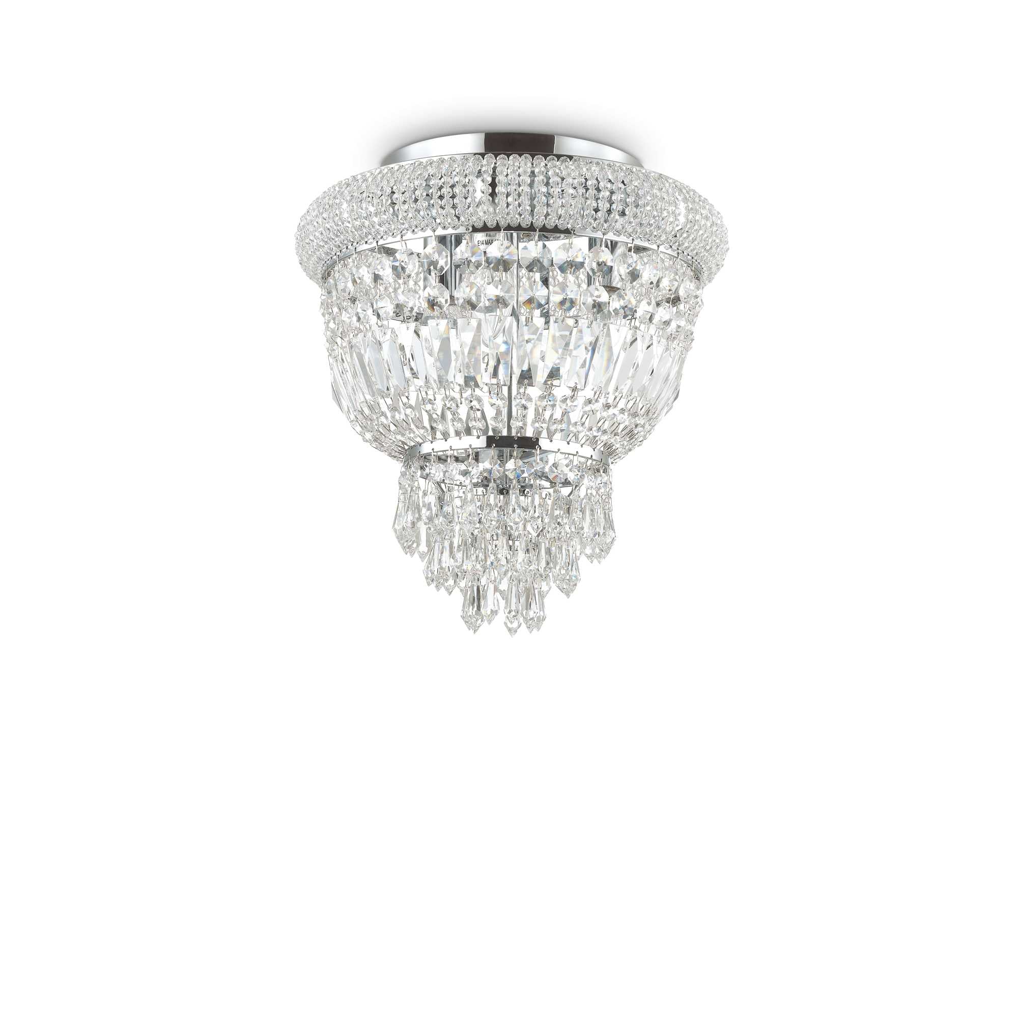 Dubai Flush Crystal F3/6/24Lt - Chrome/Brass Finish