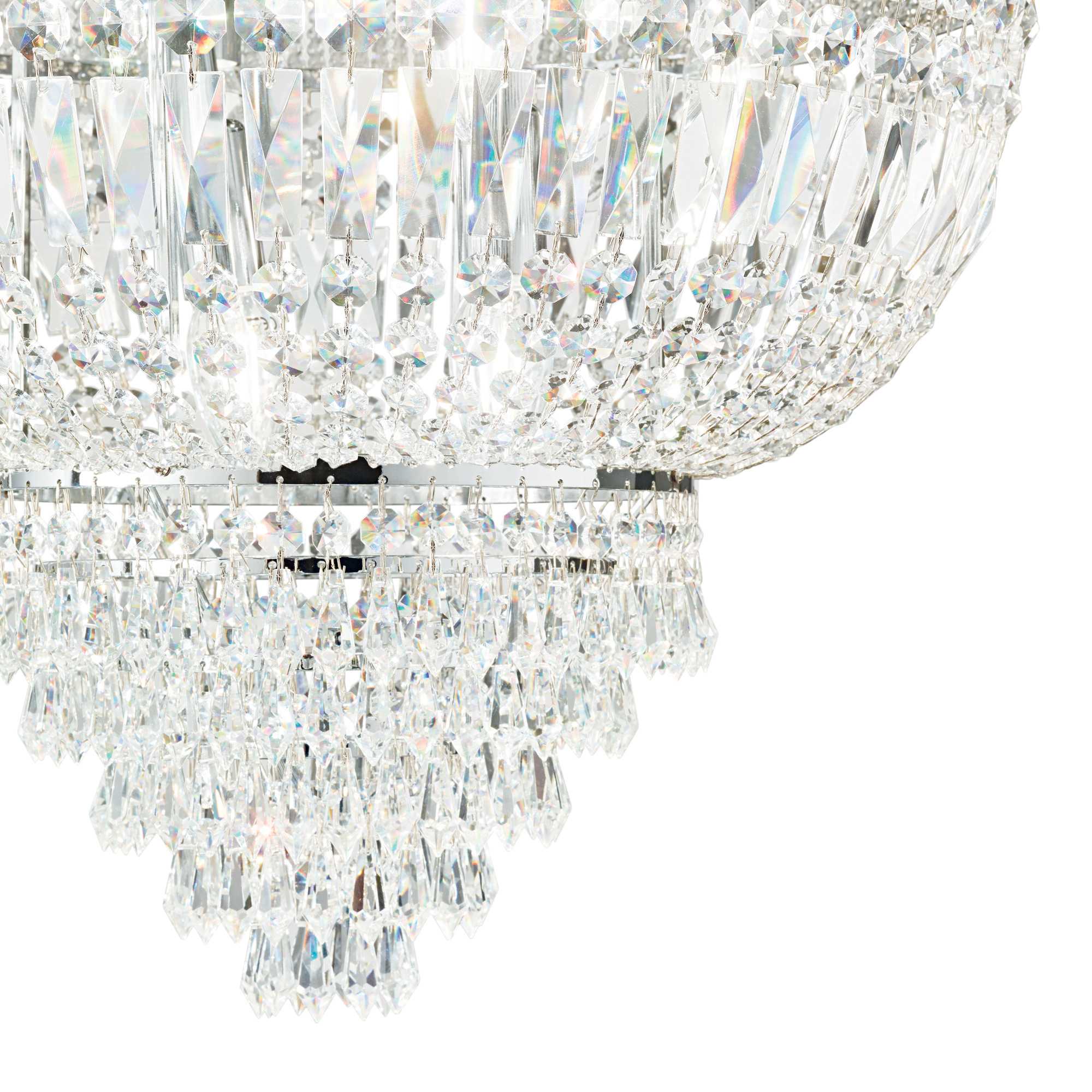 Dubai Flush Crystal F3/6/24Lt - Chrome/Brass Finish - Image 7