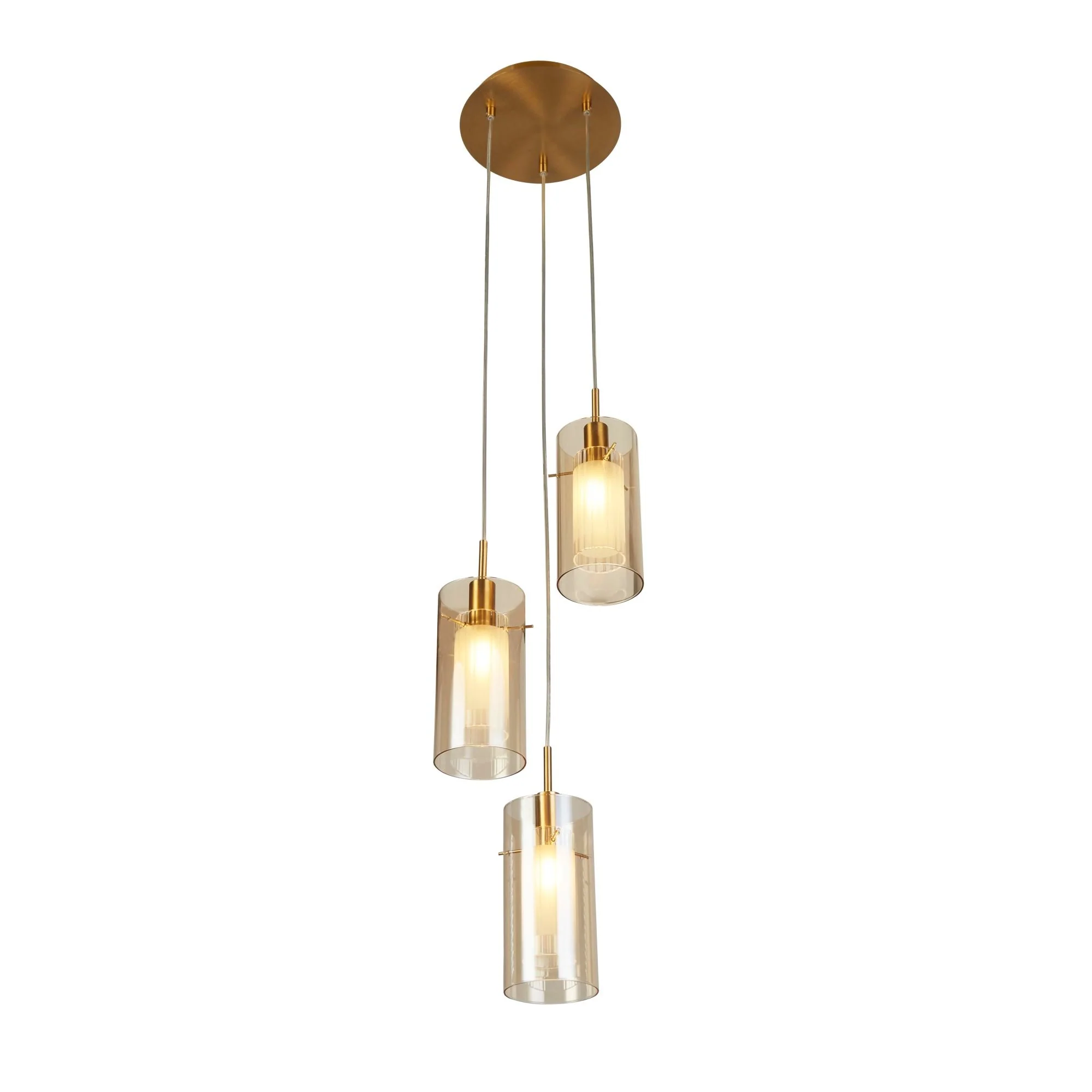 DUO III 3LT MULTI-DROP - BRONZE METAL & CHAMPAGNE GLASS
