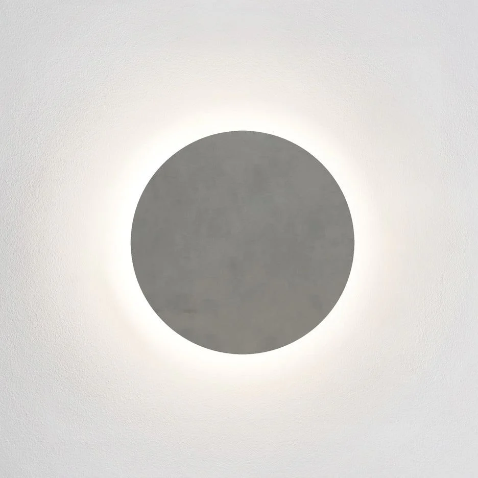Eclipse RoundMatt Concrete/Plaster- Finish Wall Light