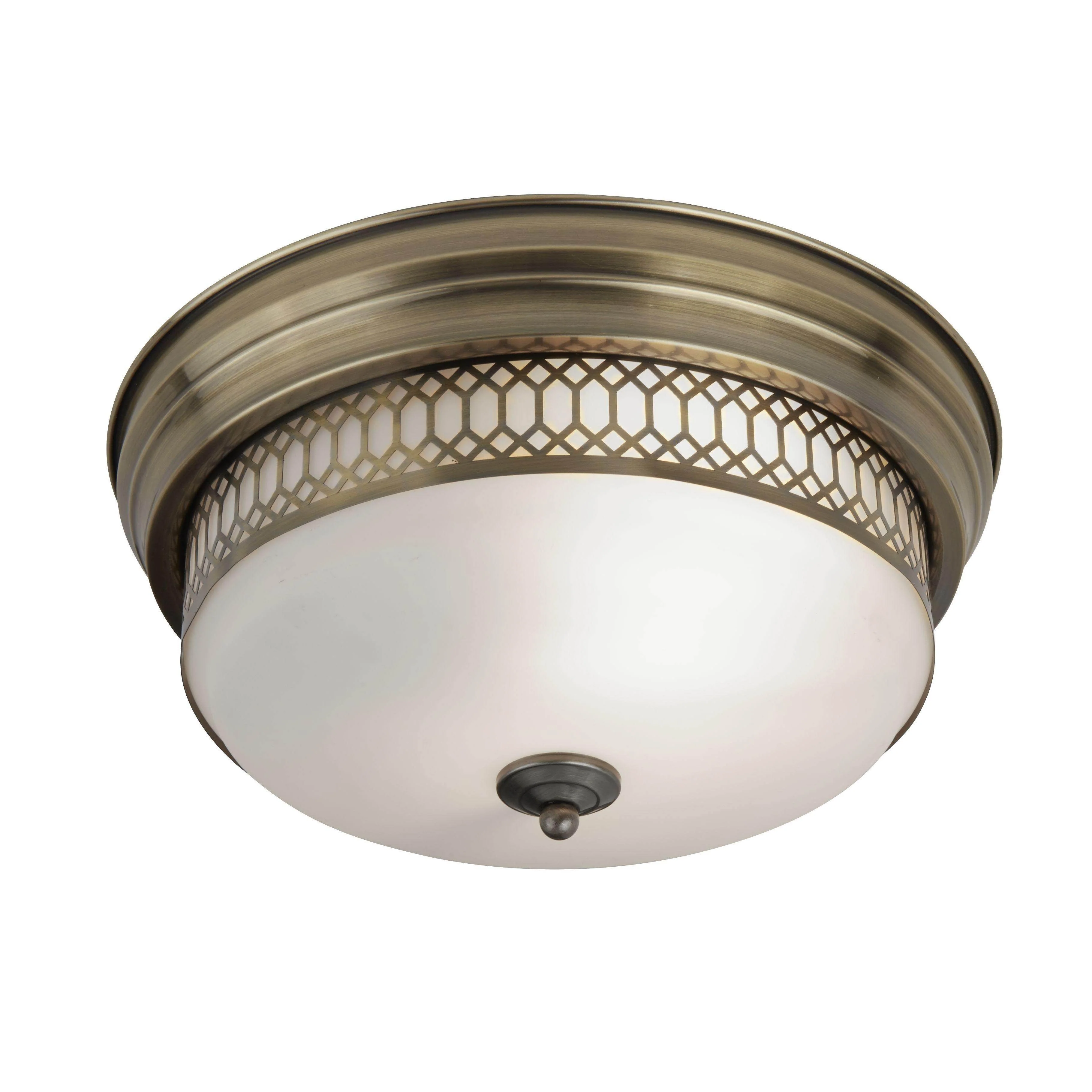 Edinburgh 2 Lt Flush - Chrome with Opal Glass. Ip44