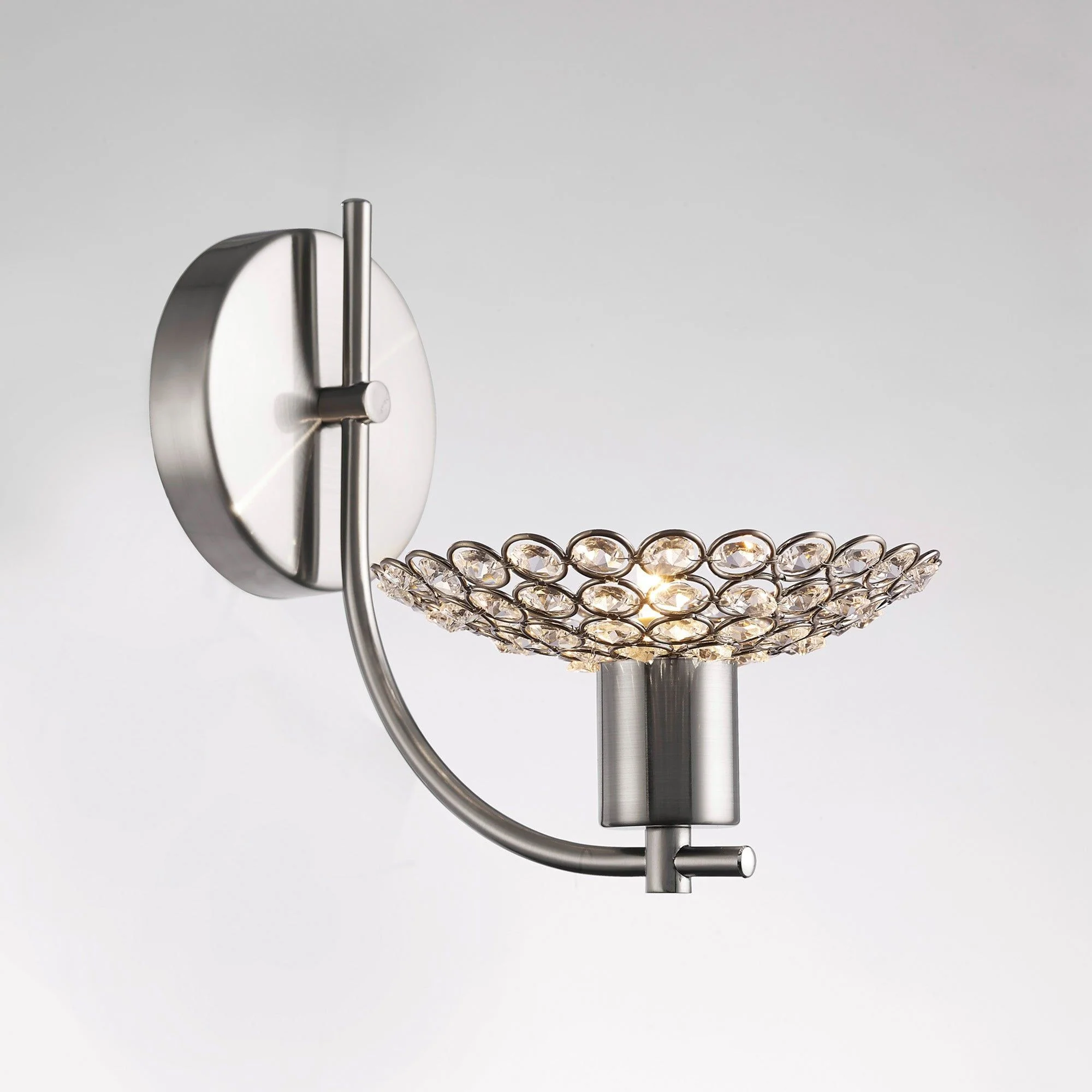 Ellen Wall Lamp 1 Light Brass/Satin Nickel/Crystal