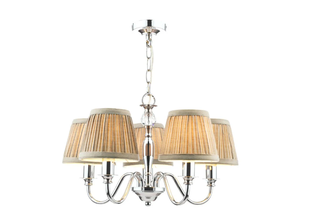 Ellis 5Lt Multi-Arm Pendant - Ivory with Shades - Image 5