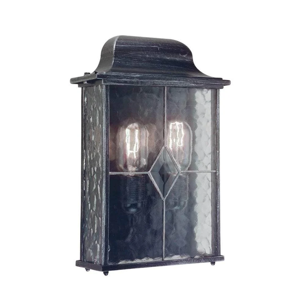 Wexford 2 Light Half Lantern - Black/Silver