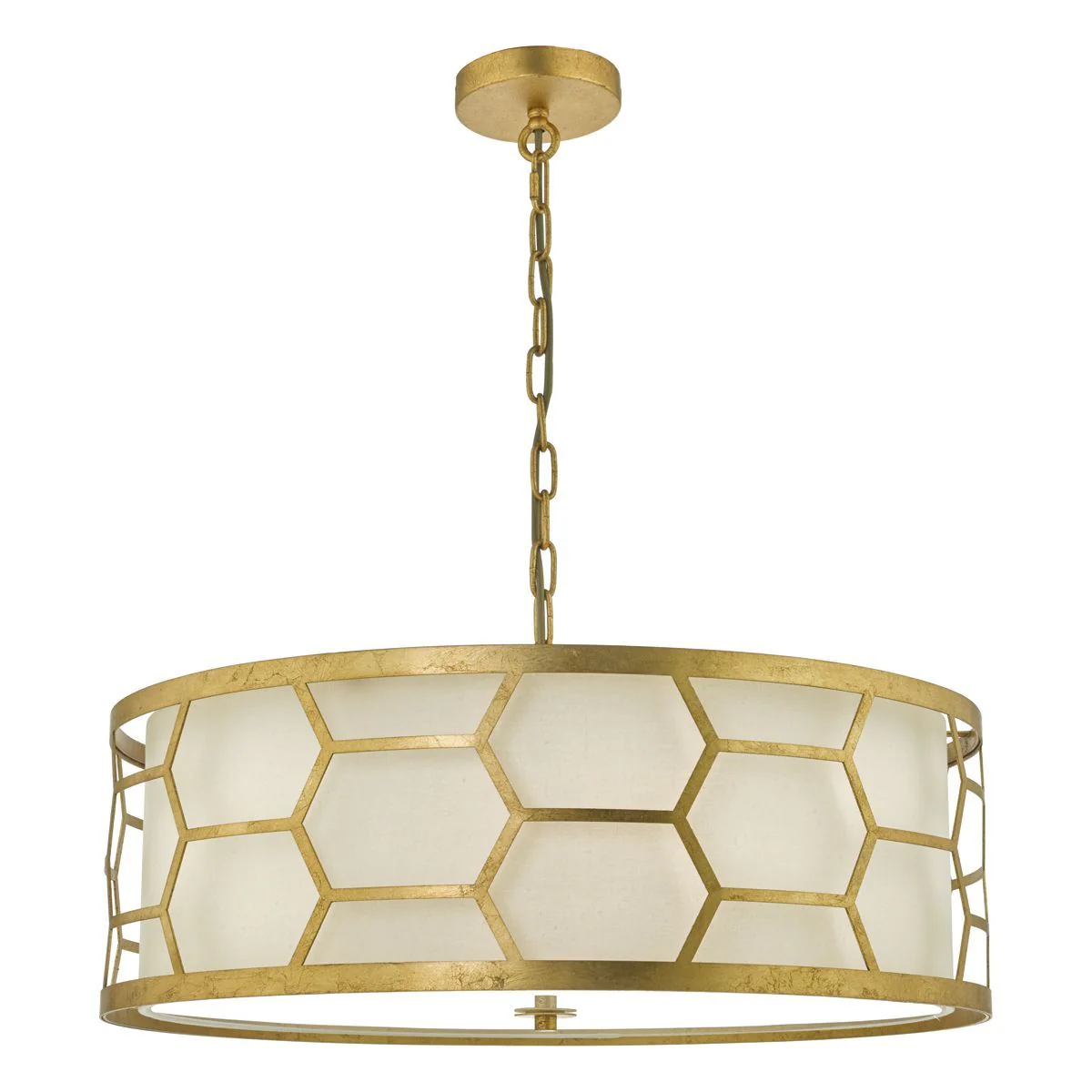 Epstein 3/4Lt Hanging Shade Ceiling Light - Gold With Ivory Shade - Image 4