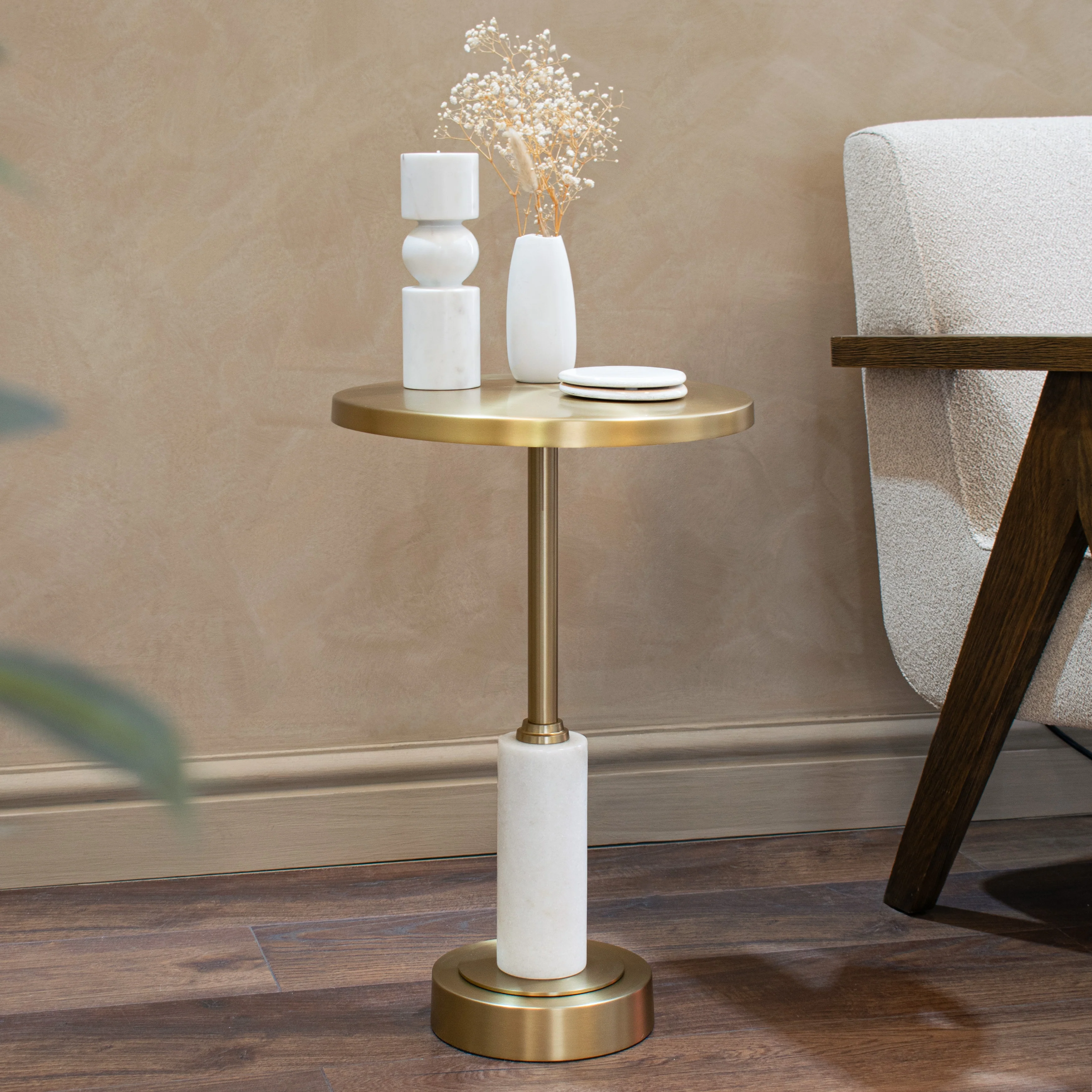 Erdre Side Table - Brass & Marble - Image 2