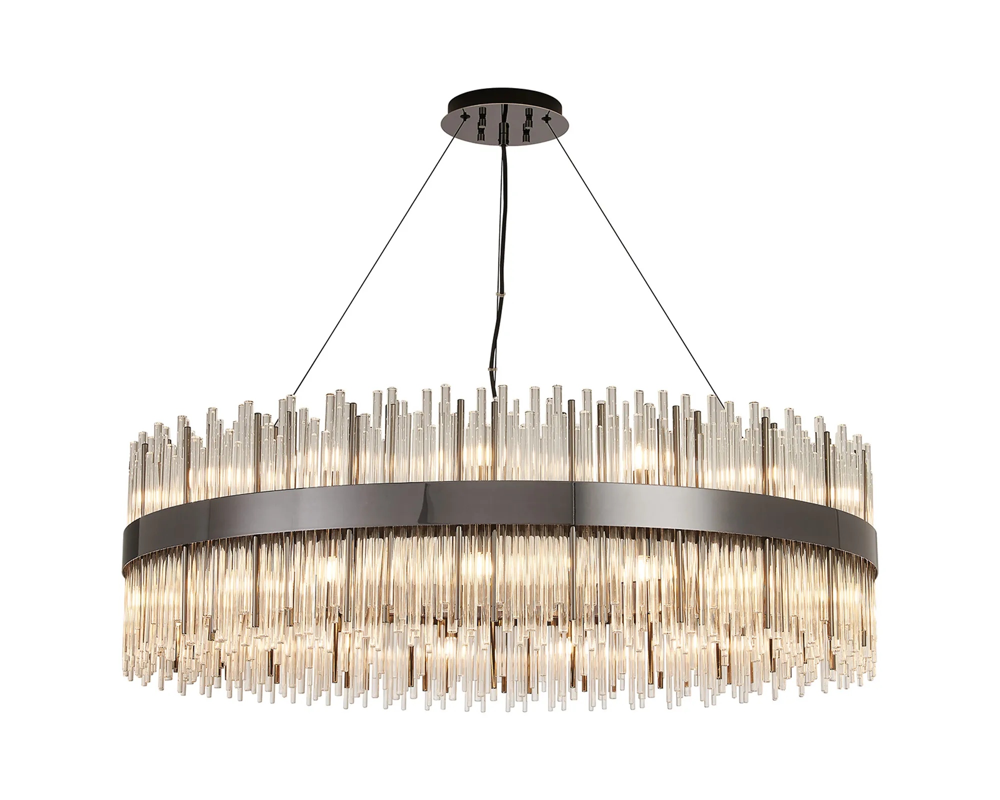 Erin 24/30Lt Glass Rod Pendant Round- Various Finishes - Image 19