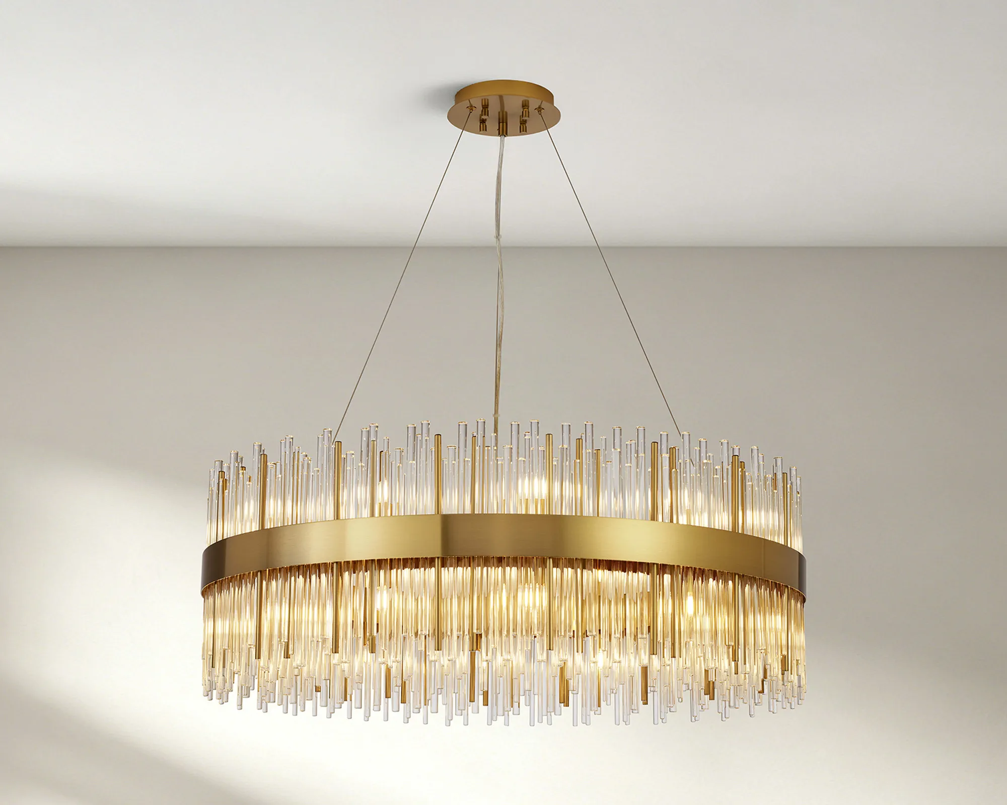Erin 24/30Lt Glass Rod Pendant Round- Various Finishes - Image 33