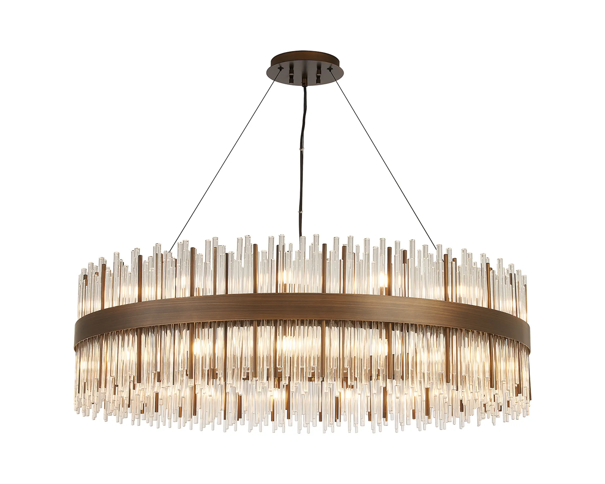 Erin 24/30Lt Glass Rod Pendant Round- Various Finishes - Image 4