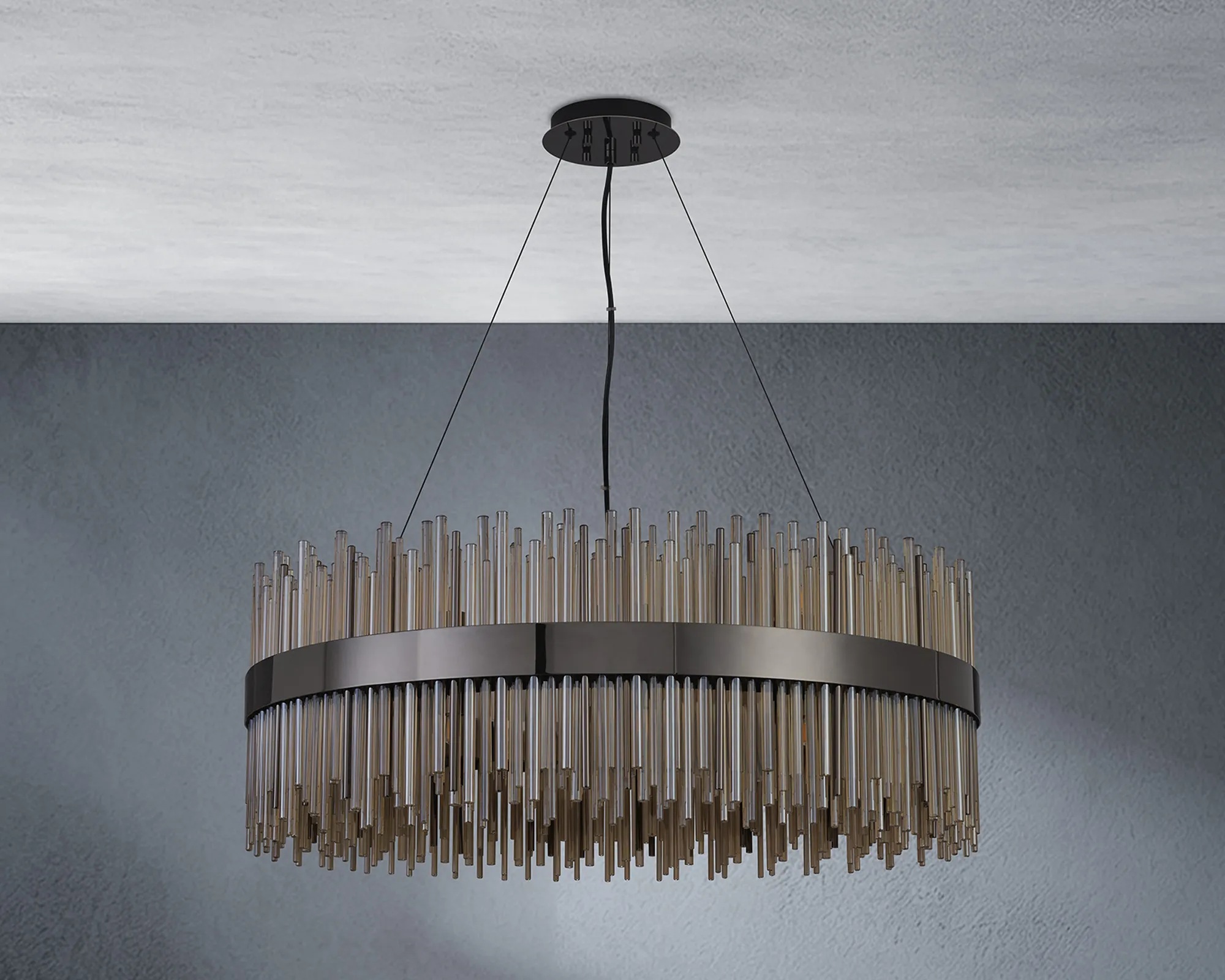 Erin 24/30Lt Glass Rod Pendant Round- Various Finishes - Image 41