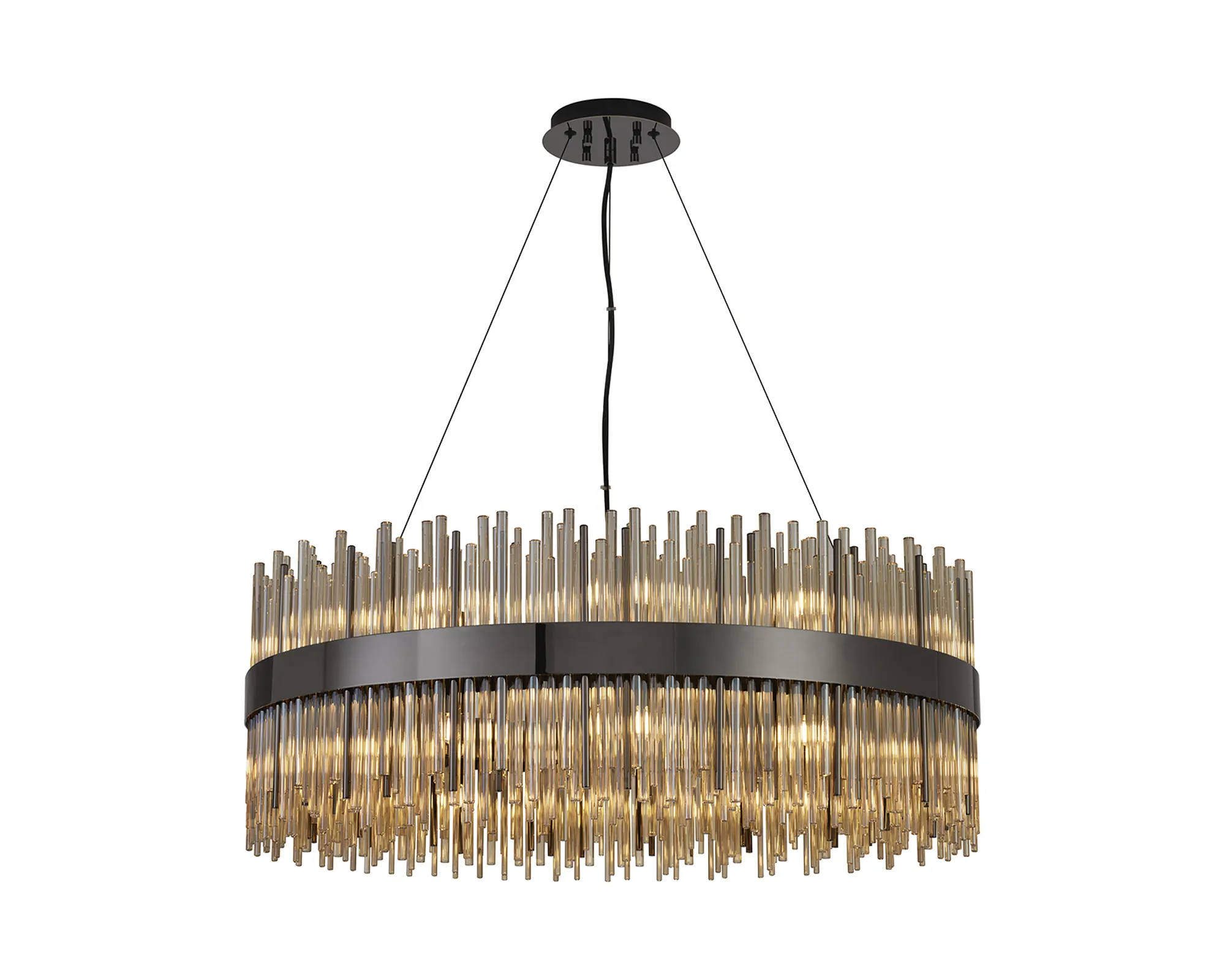 Erin 24/30Lt Glass Rod Pendant Round- Various Finishes - Image 48