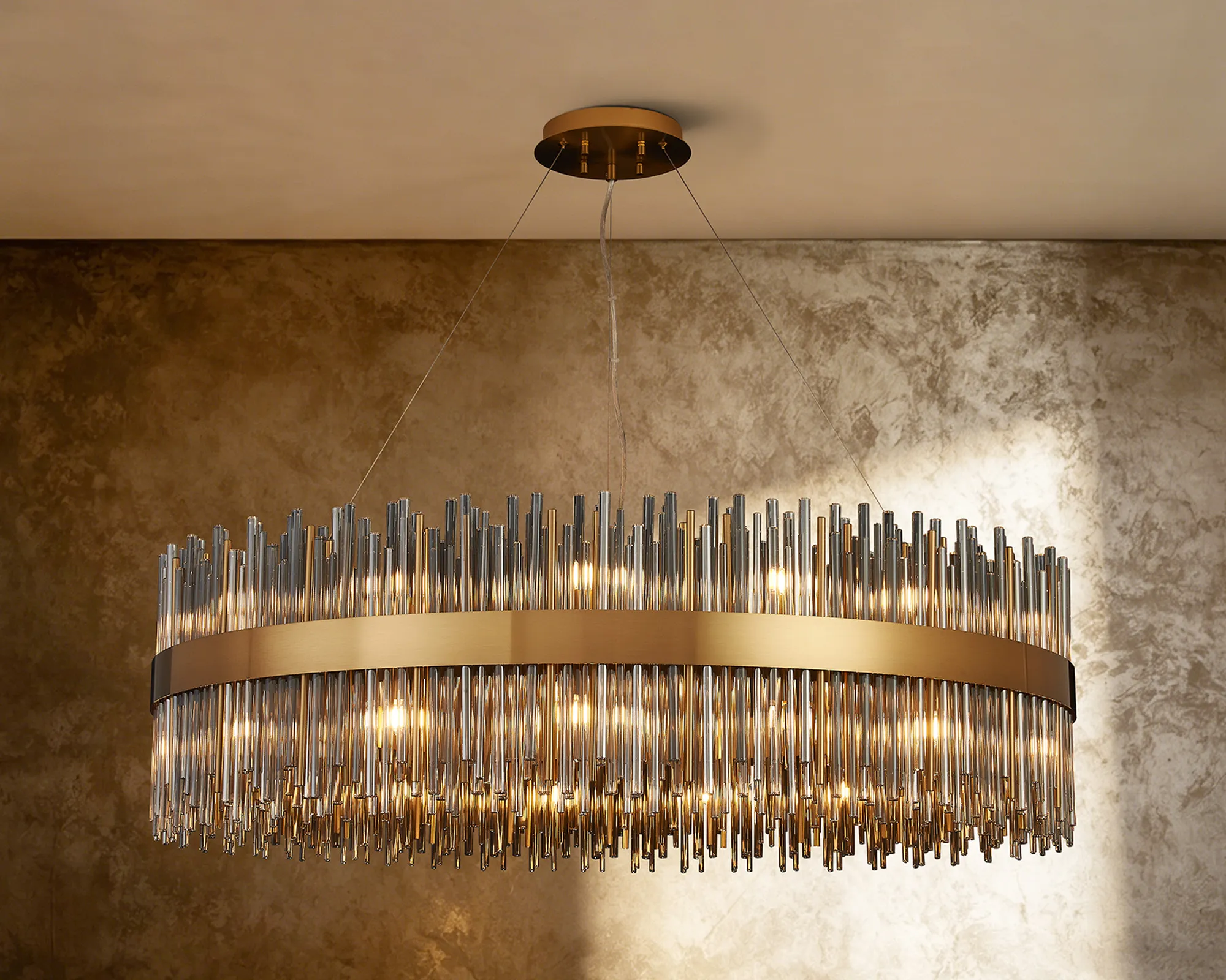 Erin 24/30Lt Glass Rod Pendant Round- Various Finishes - Image 5