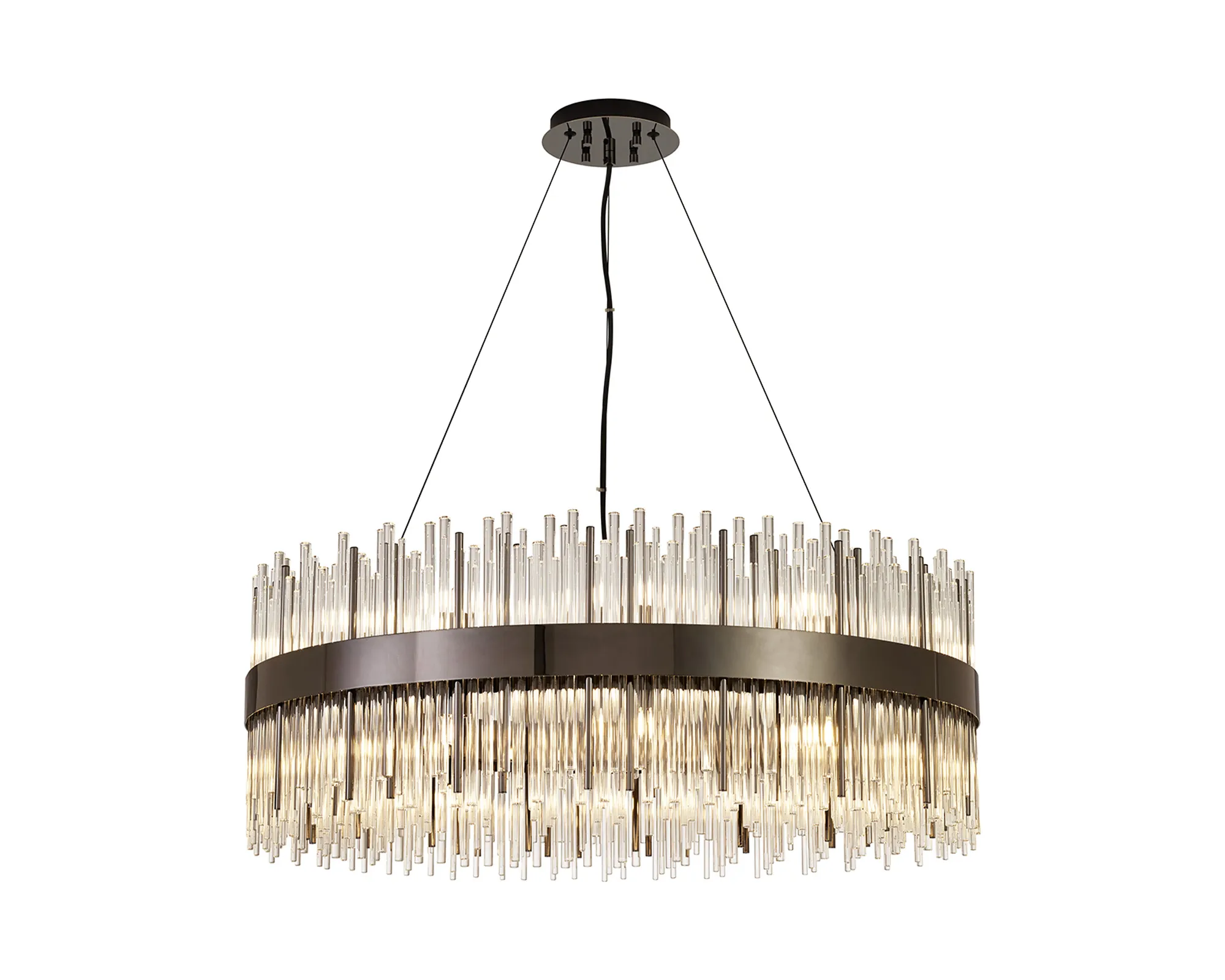 Erin 24/30Lt Glass Rod Pendant Round- Various Finishes - Image 55