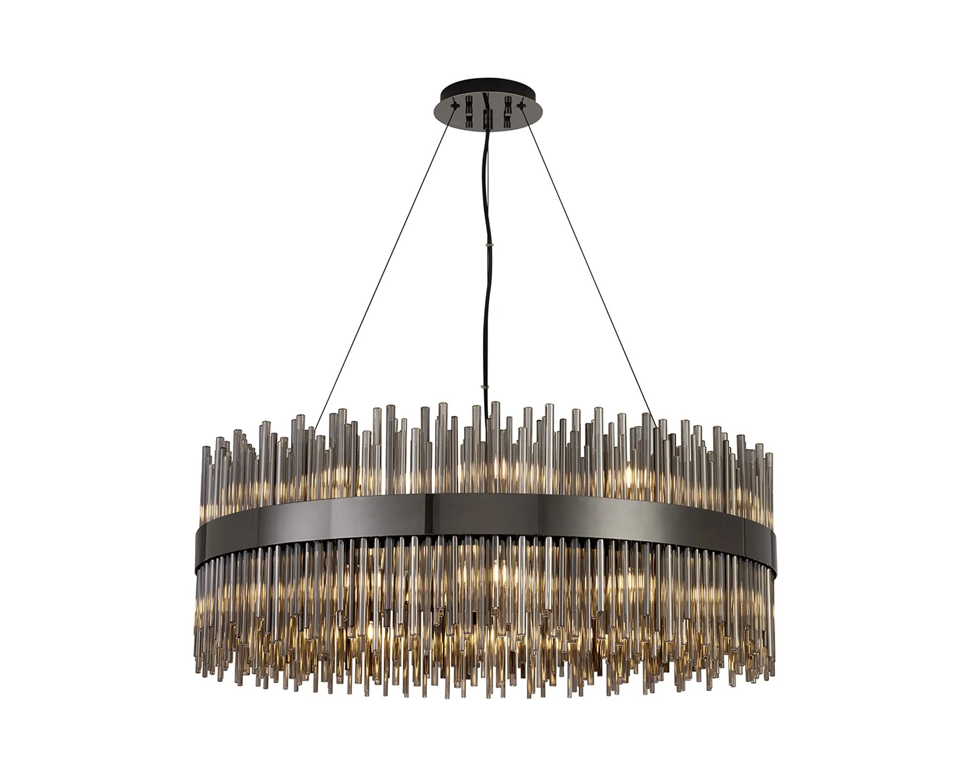 Erin 24/30Lt Glass Rod Pendant Round- Various Finishes - Image 64