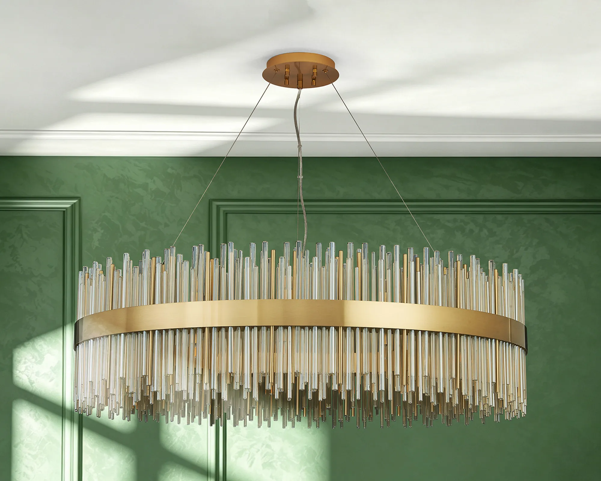 Erin 24/30Lt Glass Rod Pendant Round- Various Finishes - Image 8
