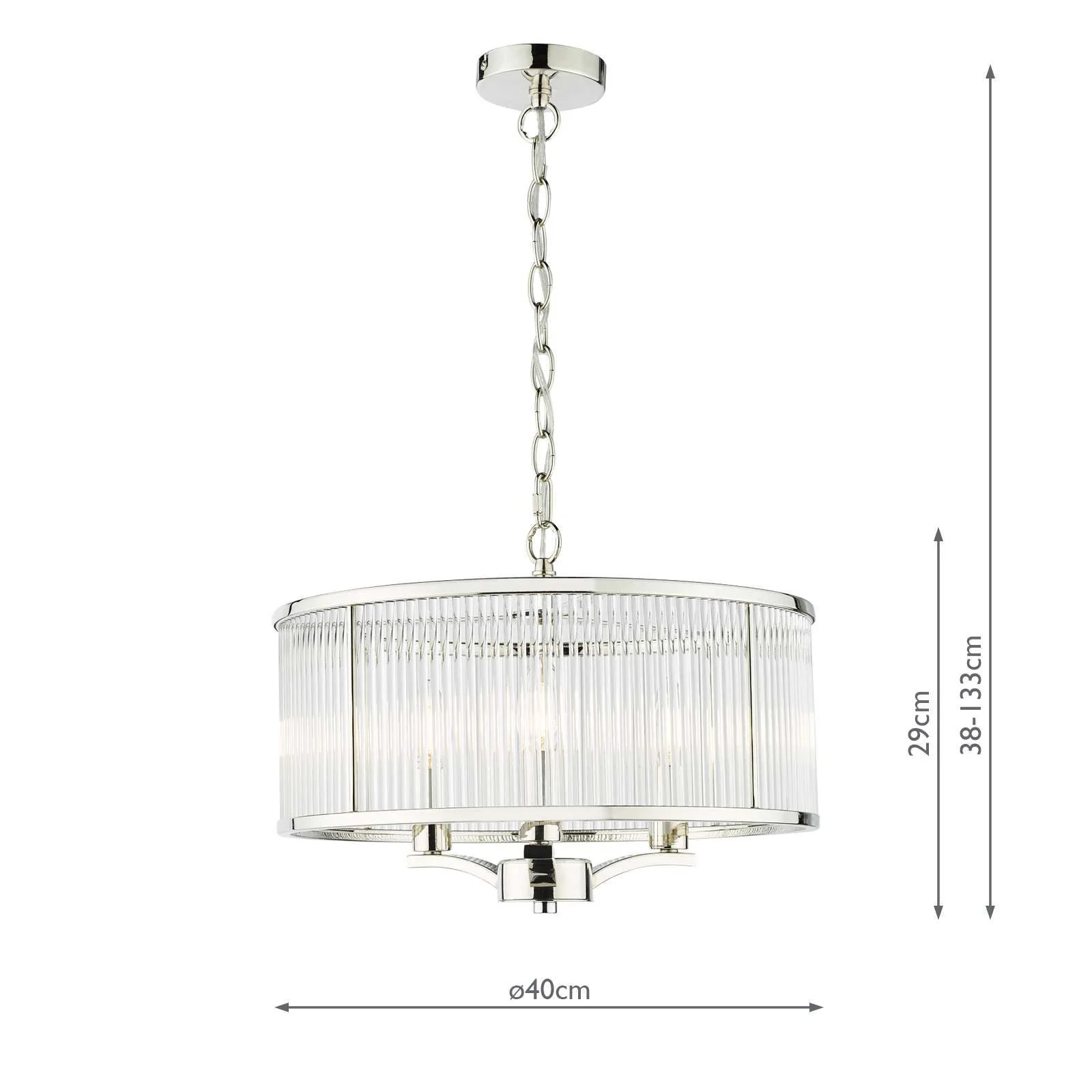 Evelyn 3 Light Pendant Antique Bronze / Polished Nickel - Image 16