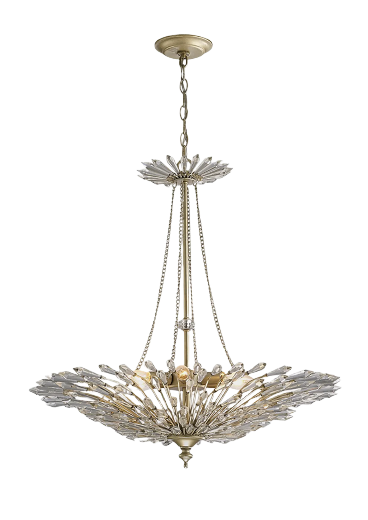Fay 6Lt Crystal Pendant - Aged Gold