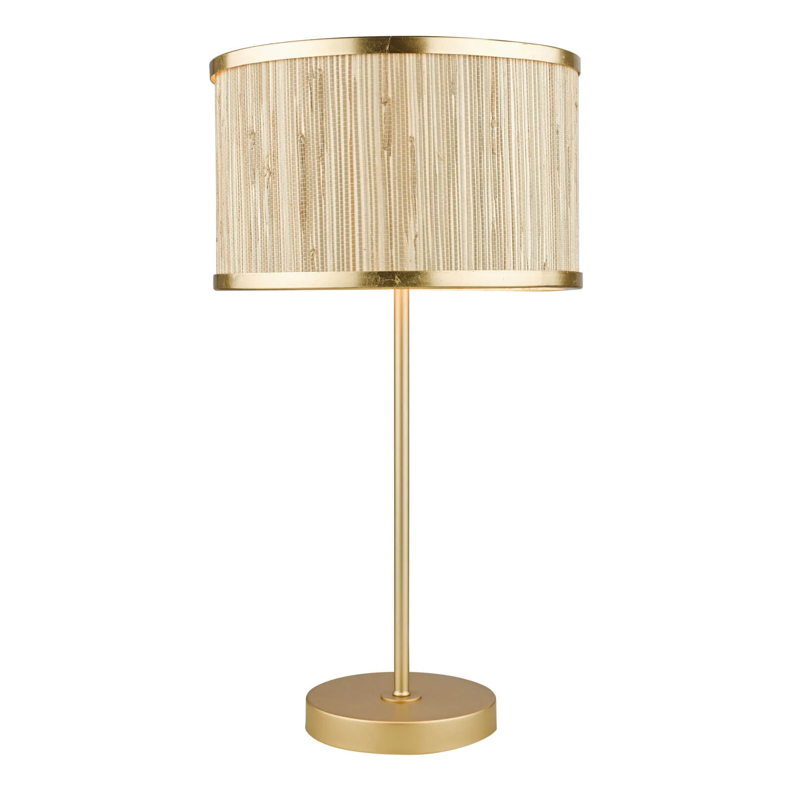 Fenella Table Lamp Gold Leaf With Seagrass Shade E14