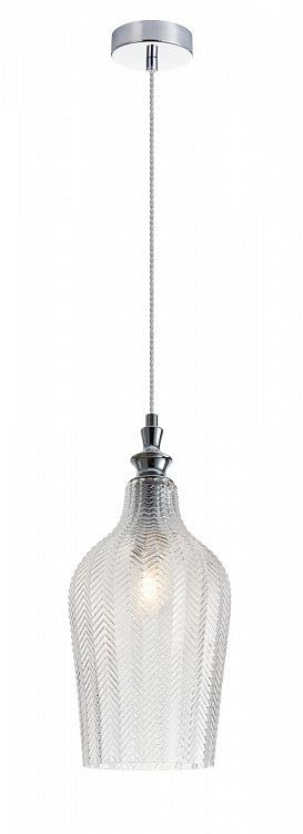 Festa Single Pendant Lamp - Chrome/Fluted Glass Promotional Offer