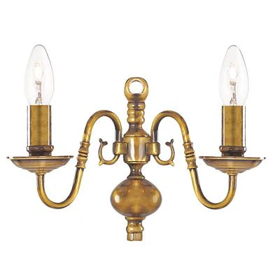 Flemish 2Lt Wall Light, Antique Brass - Promotional Offer