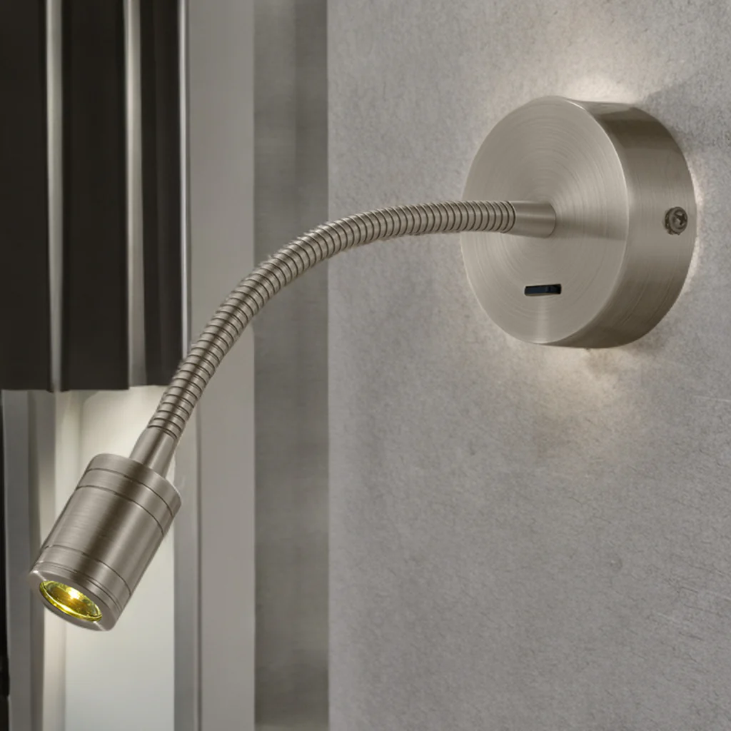 Focus Flexi LED Arm Reading Spot Light- Various Finishes - Image 5