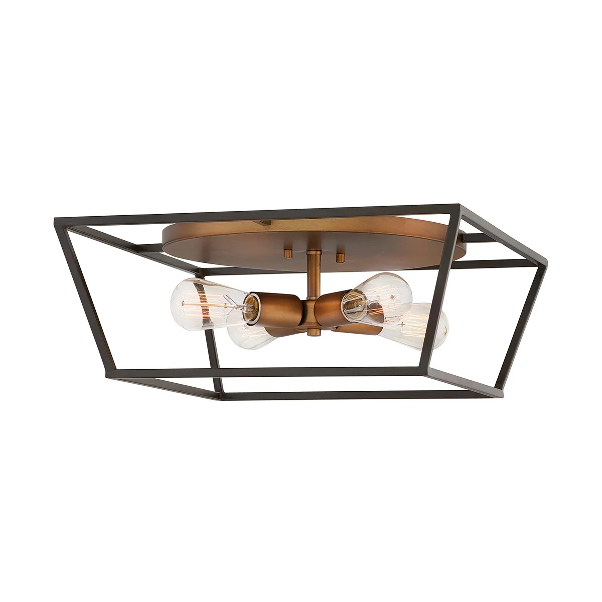 Fulton 4 Light Flush - Bronze and Brass
