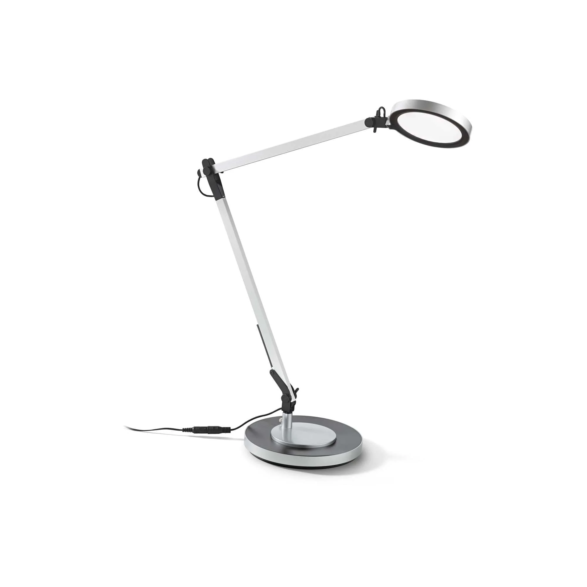 Futura Table Lamp - Aluminum/White/Black Finish