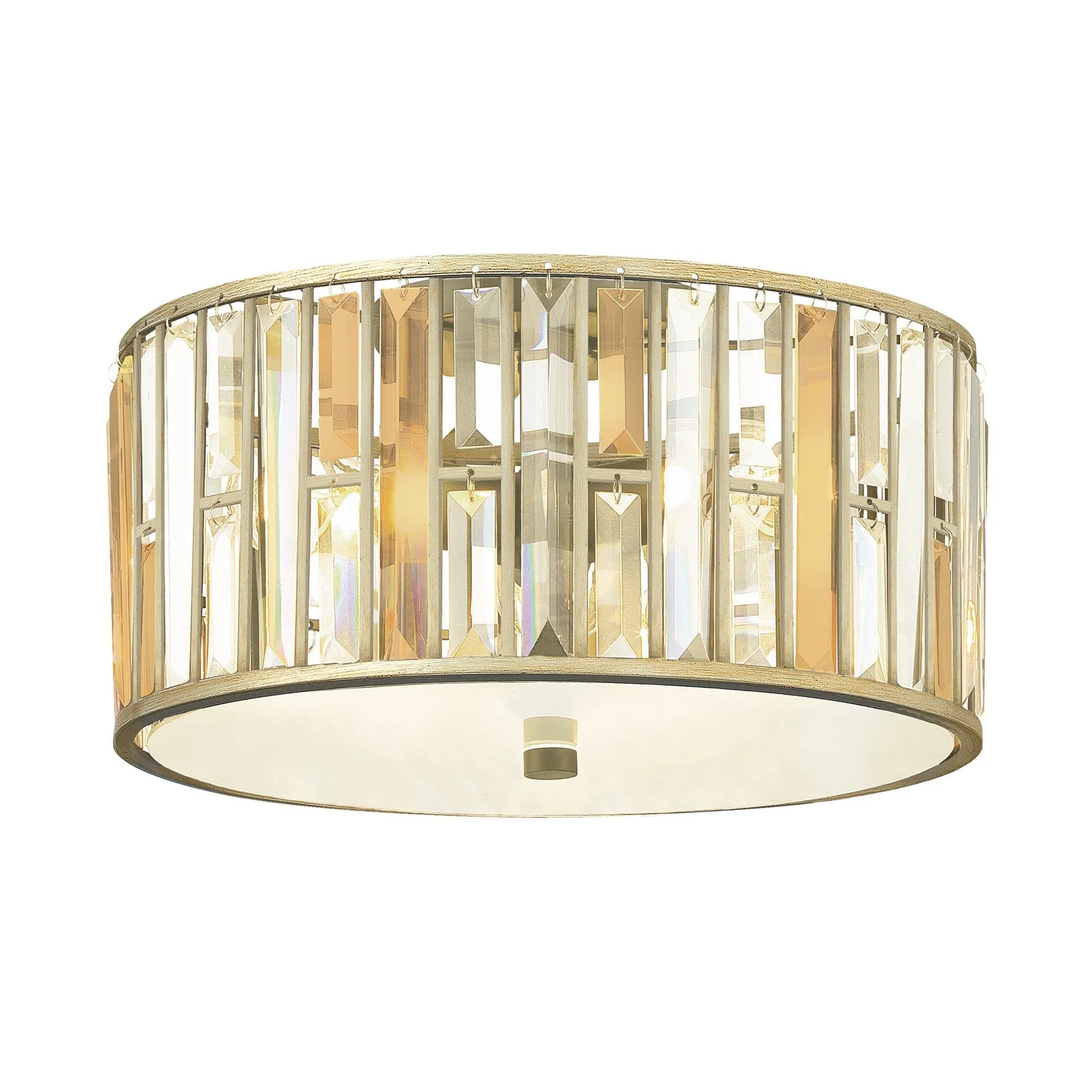 Gemma 3 Light Flush Ceiling Light – Silver Leaf/Vintage Bronze Finish
