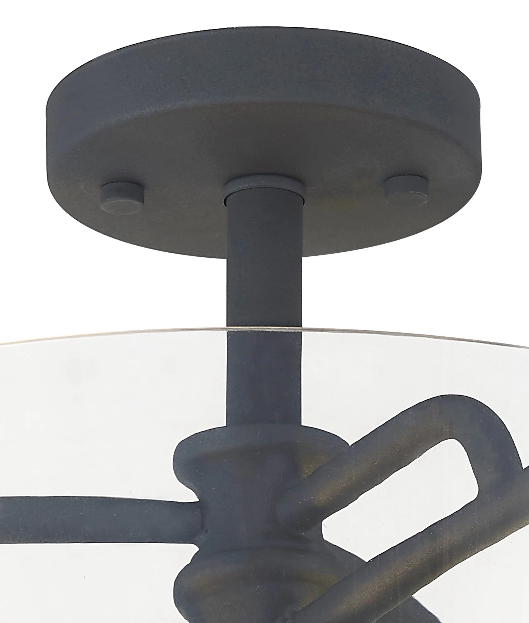 Genoa Semi Flush Ceiling Light, 2 Light - In Various Finishes & Clear Glass - Image 5