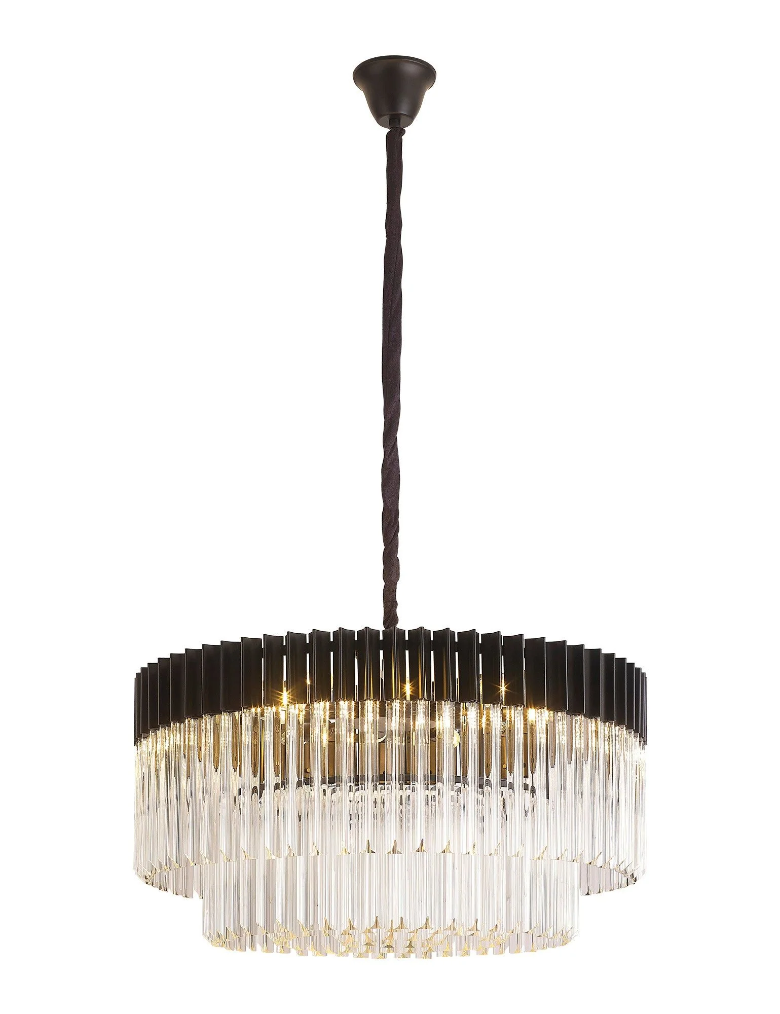 Georgia 12lt Round Pendant - Matt Black/Brass/Polished Nickel - Image 10