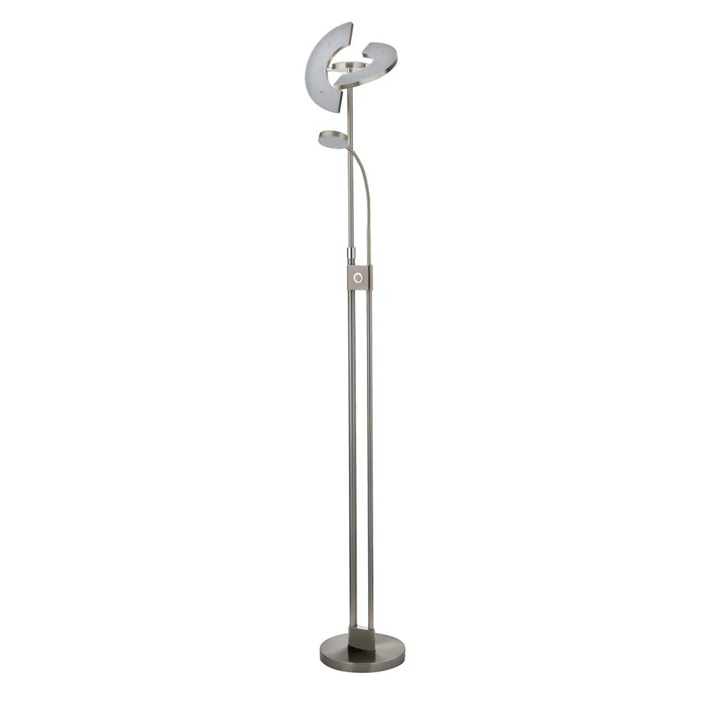 Gio Floor Lamp - Black & Satin Brass Metal/Satin Nickel & Chrome Metal Integrated LED - Image 7