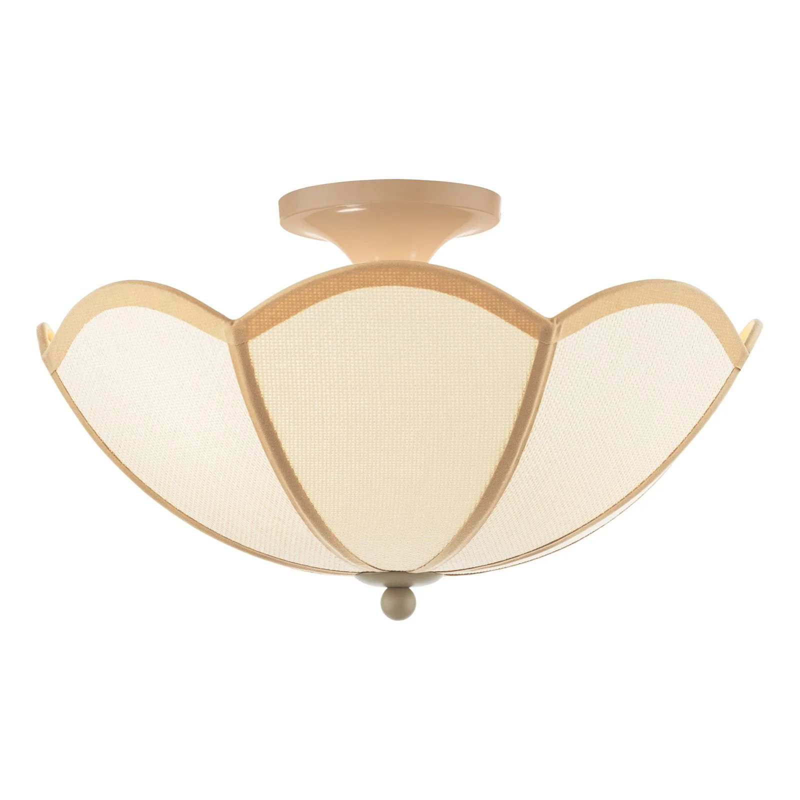 Giuliana 3 Light Semi-Flush - Rattan and Satin Taupe