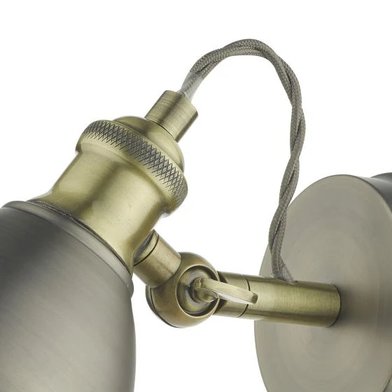 Governor Single Wall Spotlight - Antique Chrome & Brass - Image 3
