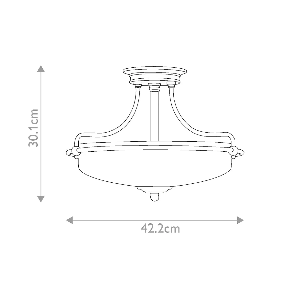 Griffin 3/4Lt Semi-Flush - In Various Finishes - Image 5
