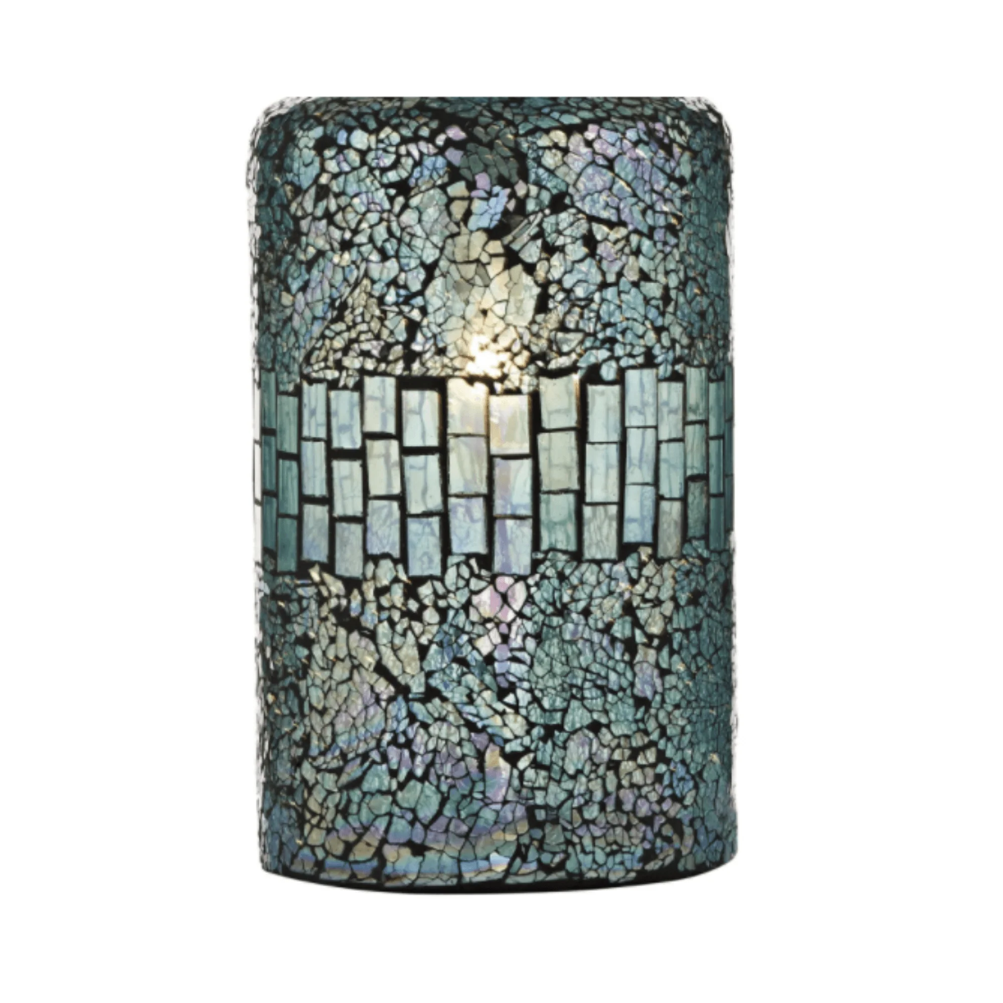 Guru Table Lamp Blue Mosaic Dual Source complete with Shade - Image 2