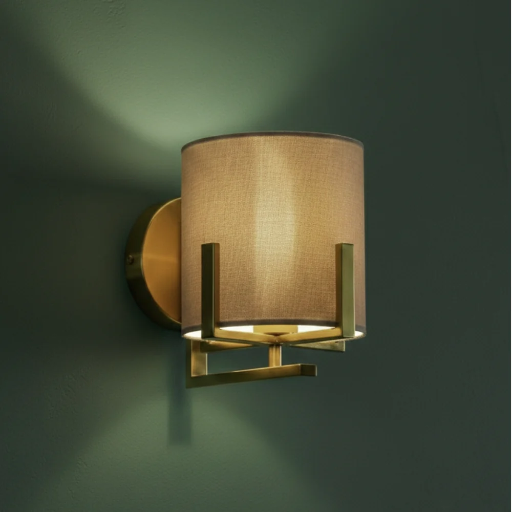 Hadden 1 Light  Wall Light- Satin Brass/ Satin Chrome Finishes - Image 6