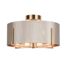 Hadden 4Lt Semi Flush Light- Satin Chrome/ Satin Brass - Image 2