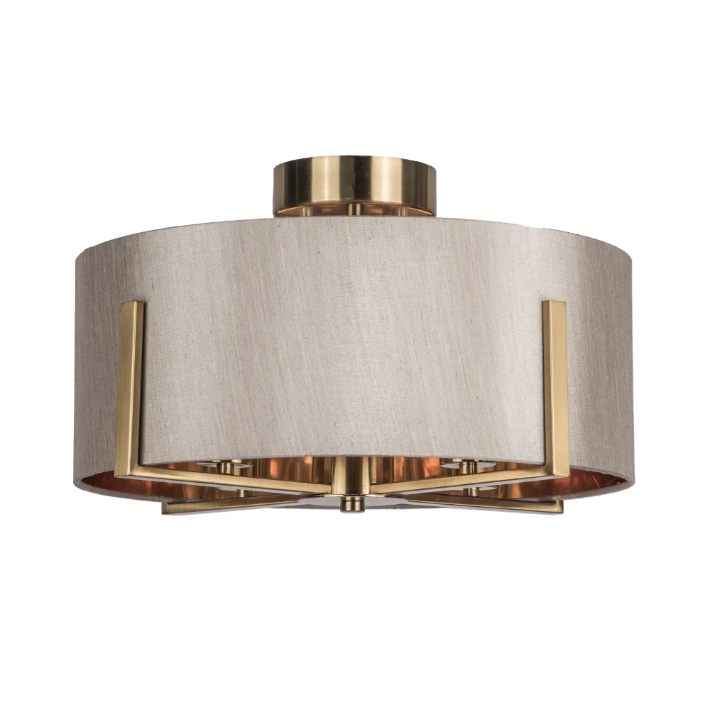 Hadden 4Lt Semi Flush Light- Satin Chrome/ Satin Brass - Image 9