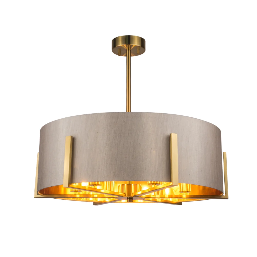 Hadden 6Lt Chandelier- Satin Brass/ Satin Chrome Finishes