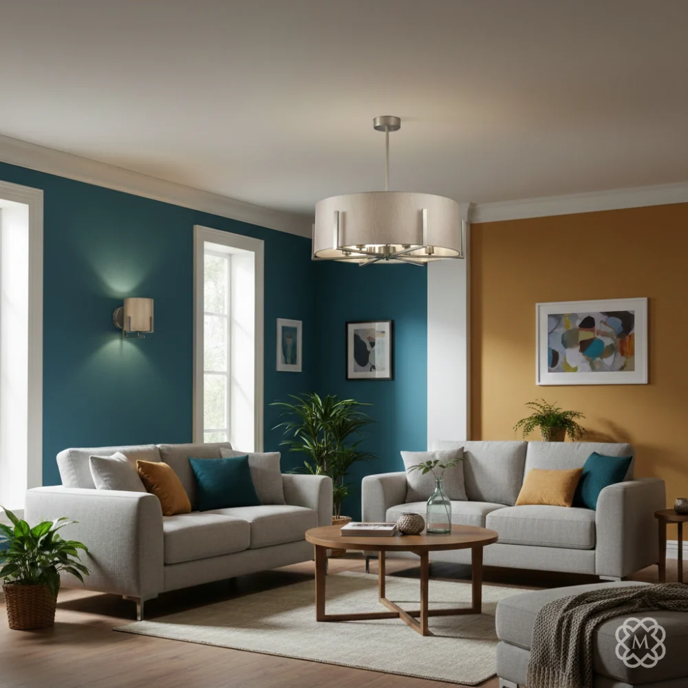 Hadden 6Lt Chandelier- Satin Brass/ Satin Chrome Finishes - Image 4