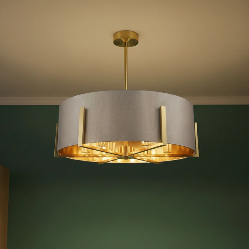 Hadden 6Lt Chandelier- Satin Brass/ Satin Chrome Finishes - Image 6