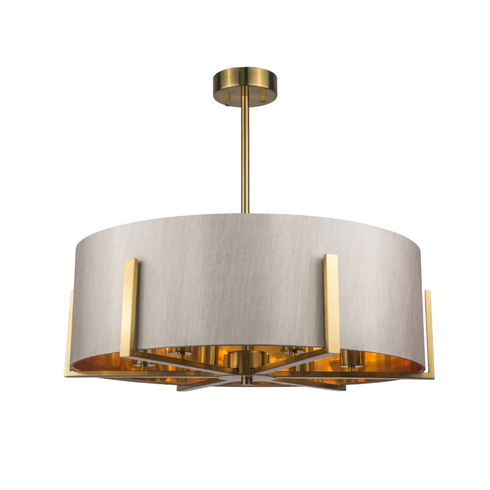 Hadden 6Lt Chandelier- Satin Brass/ Satin Chrome Finishes - Image 7