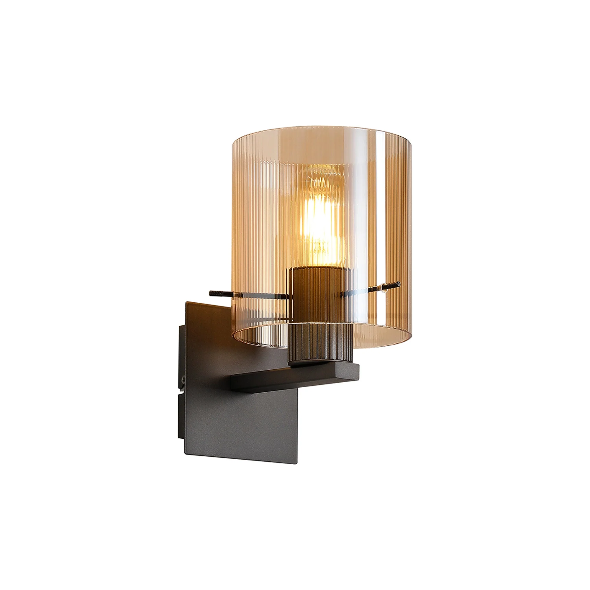 Hailey 1Lt Wall Light Wide Line Glass - Various Colours - Image 3