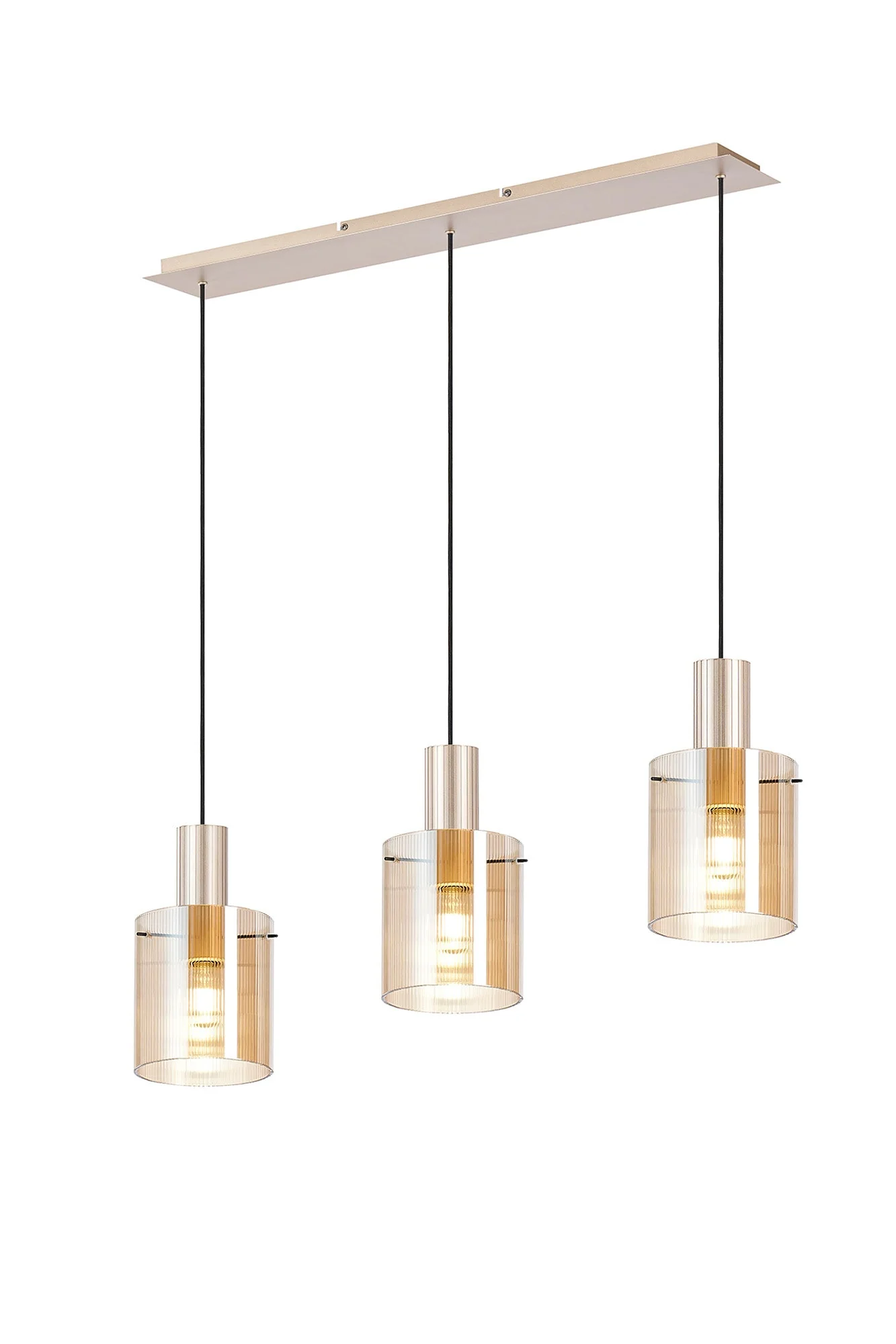 Hailey 3Lt Linear Pendant Wide Line Glass - Various Colours - Image 4